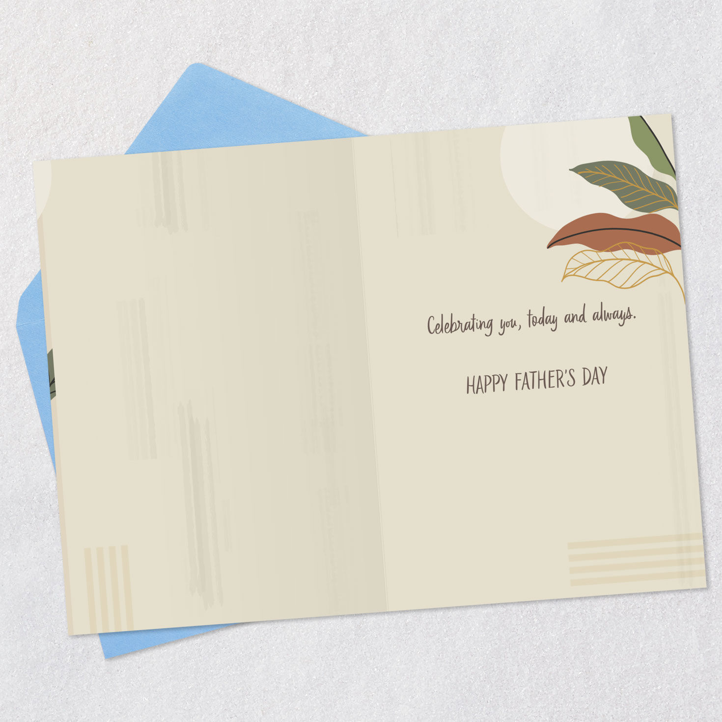Simple Leaves Father's Day Card Open Card with Envelope image number 3