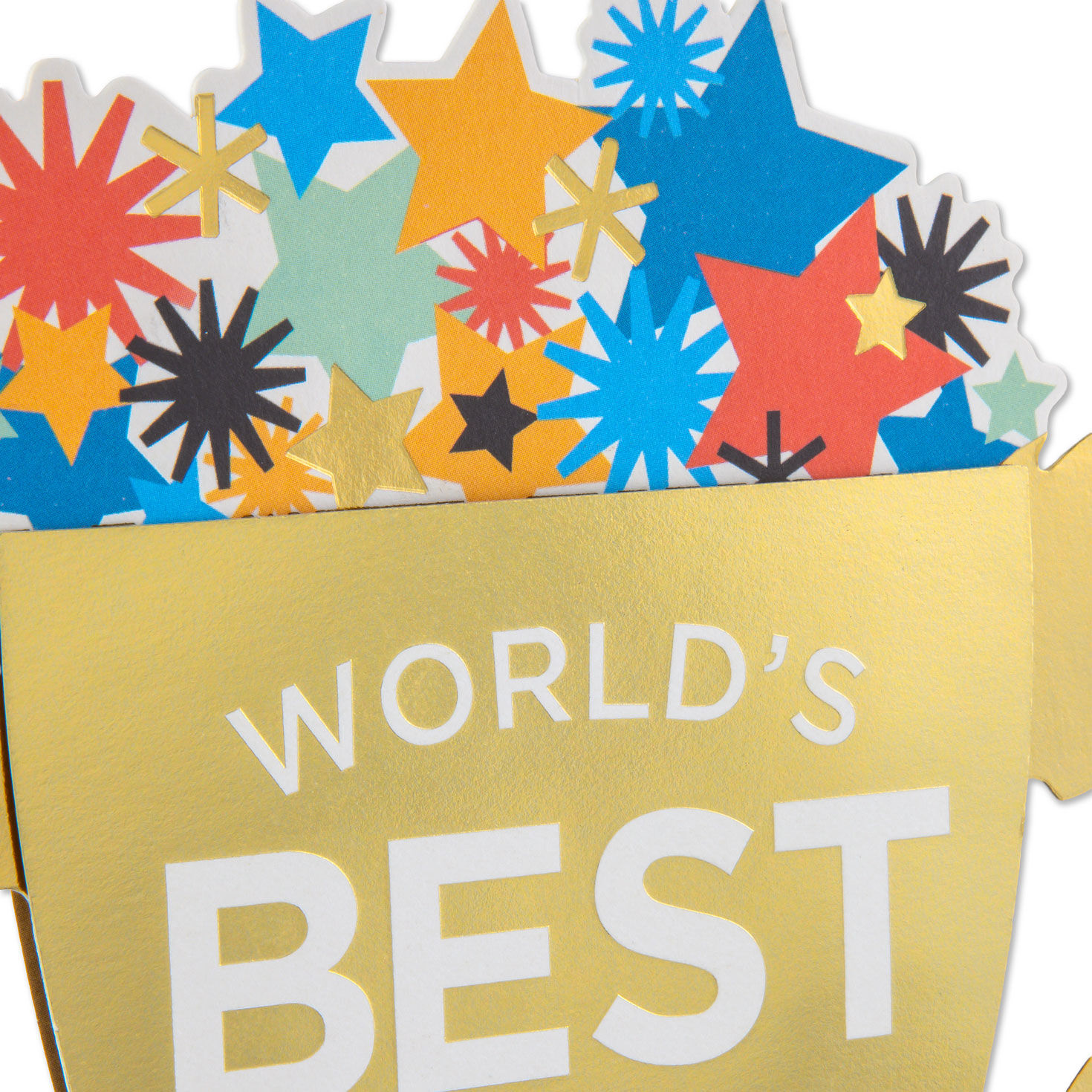 Worlds Best Dad Trophy 3D Pop-Up Father's Day Card Card Front Detail image number 4