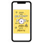Pee Your Pants Yellow Personalized Birthday Card phone with card front image number 1