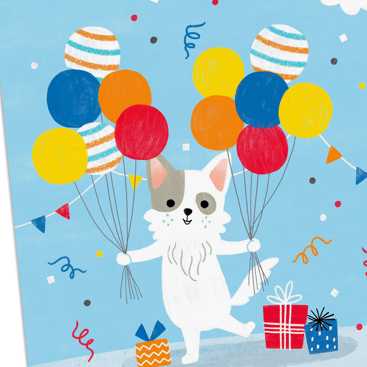 Get Carried Away Puppy and Balloons Birthday Card for Great-Grandson, , large image number 4