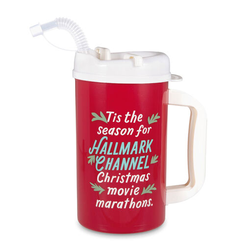 Hallmark Channel Movie Marathon Water Jug With Straw, 32 oz., 