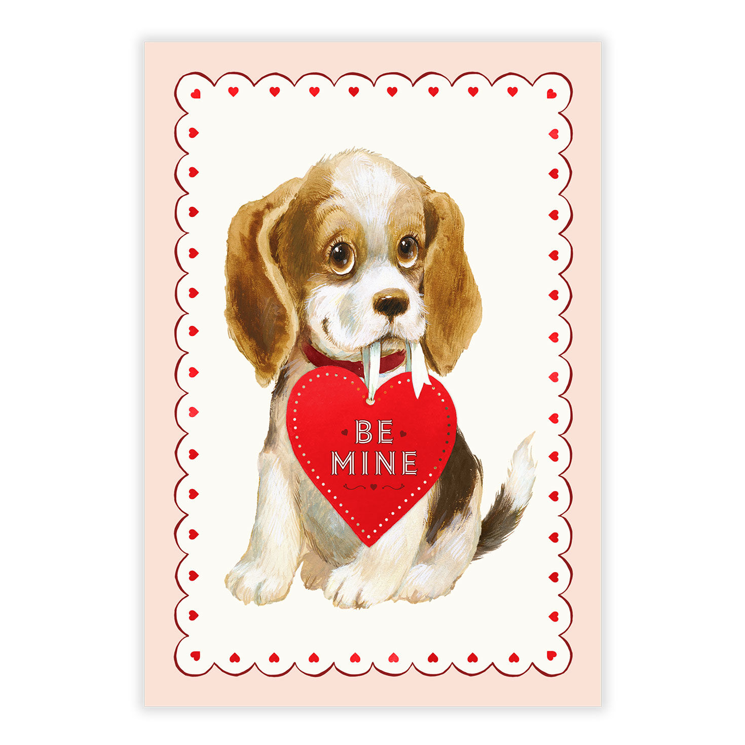 Vintage Dog Personalized Valentine's Day Card front image number 2