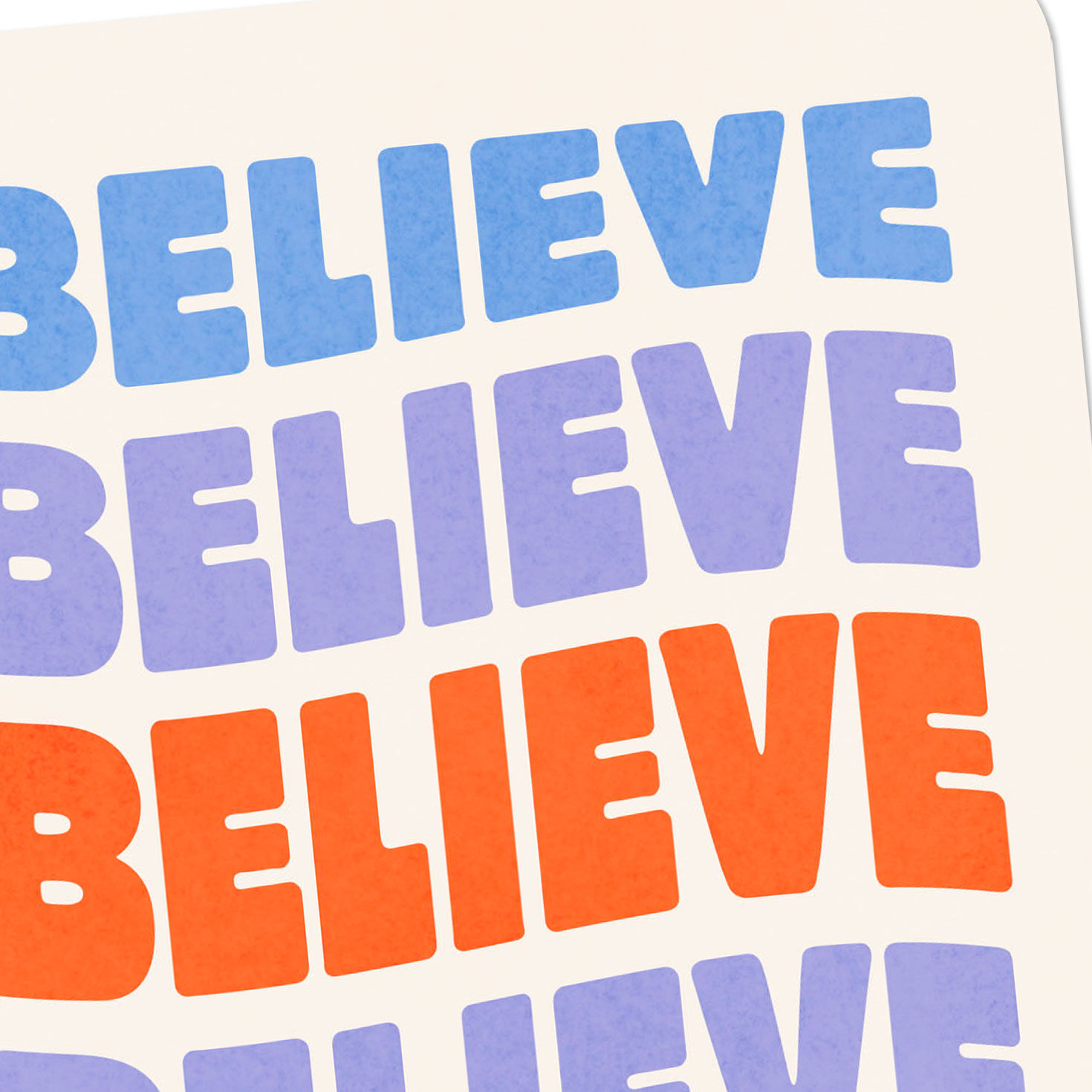 Believe Retro Lettering Encouragement Card Card Front Detail image number 4