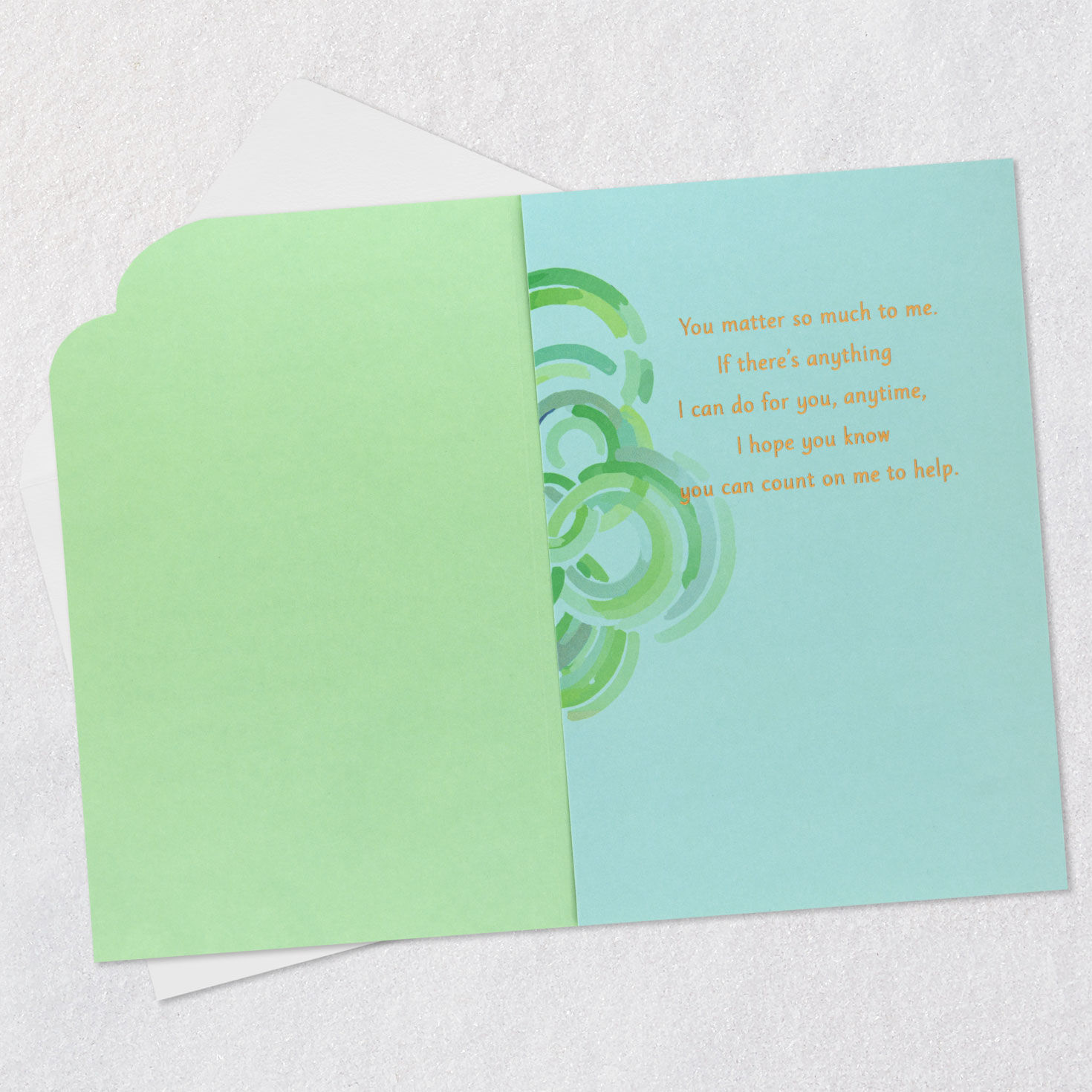 Interlocking Rings Between You and Me Encouragement Card Open card with envelope image number 3