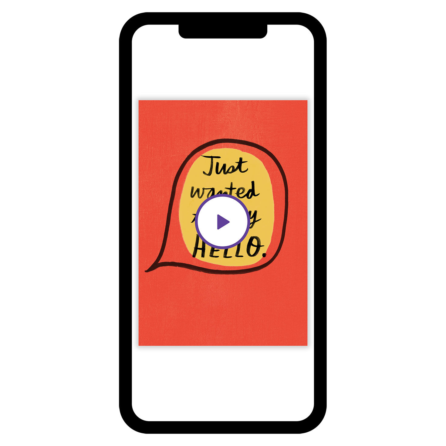 Say Hello Personalized Thinking of You Card phone with card front image number 1