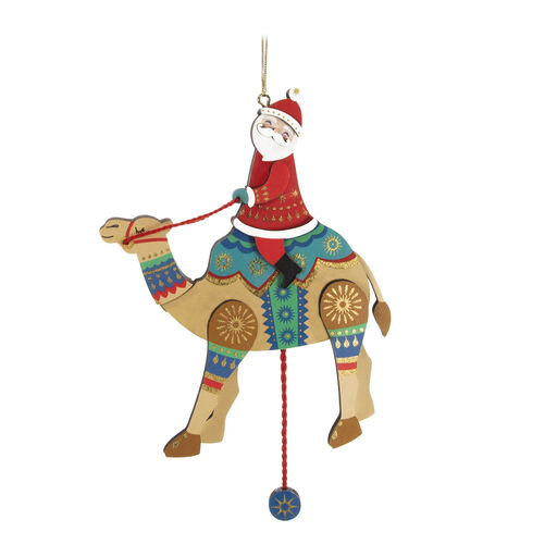 Pull-String Camel With Santa Wood Ornament, 