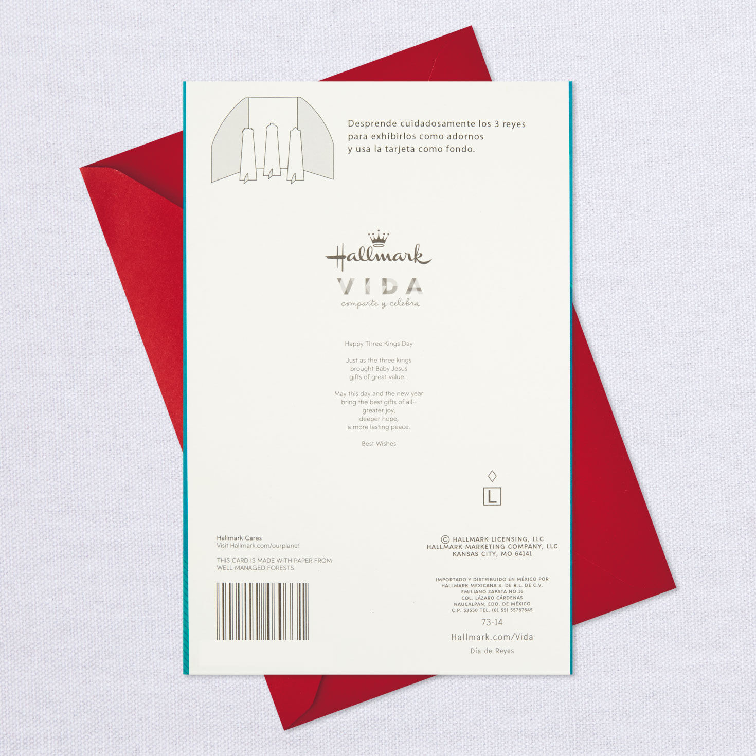 Joy, Hope, Peace Spanish-Language Three Kings Day Card With Magi Decorations, , large image number 8