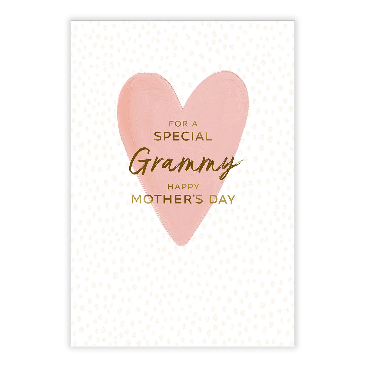 Gold Letters Pink Heart Personalized Mother's Day Card front image number 2