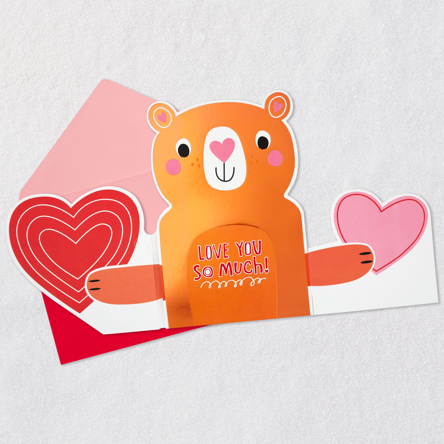 Bear Hug Musical Valentine's Day Card Open card with envelope image number 5