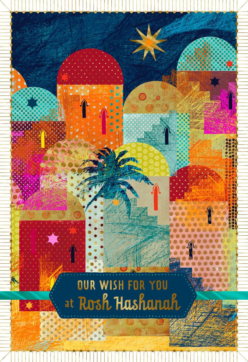 Religious Village Rosh Hashanah Card From Both