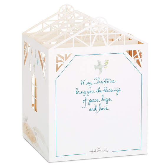 Peace, Hope, Love Nativity Scene 3D Pop-Up Christmas Card, , large image number 2
