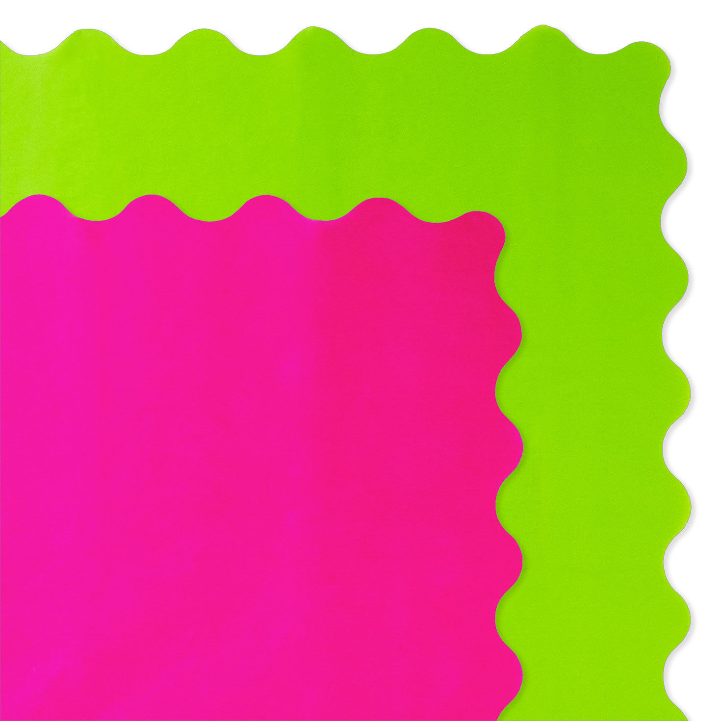 Bright Pink and Green Scalloped Tissue Paper Pack upclose view image number 4