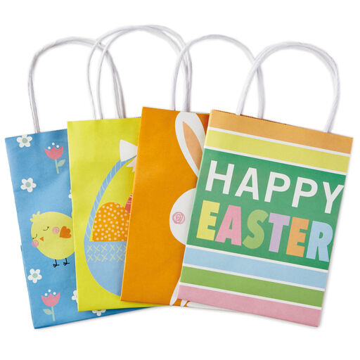7.8" Assorted 4-Pack Easter Gift Bags, 
