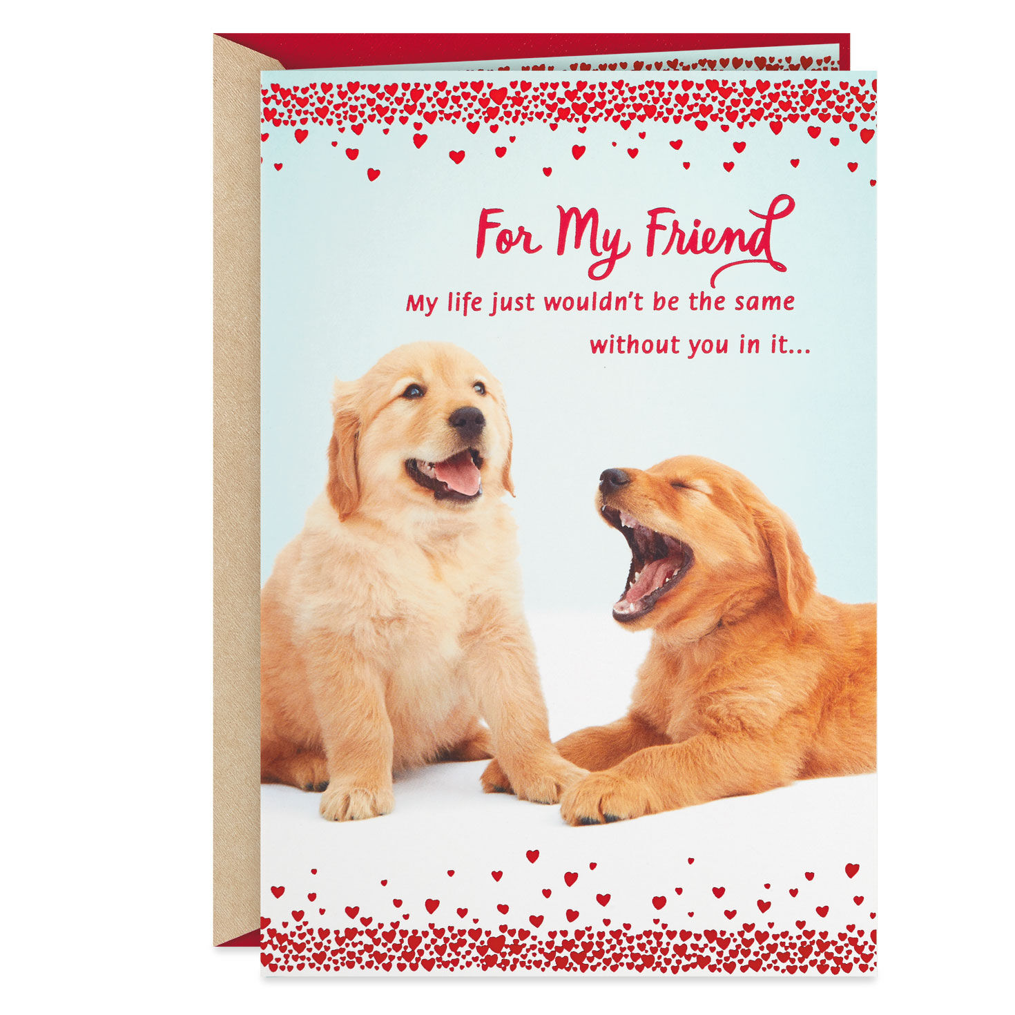 Two Cute Puppies Valentine's Day Card for Friend Card Front image number 1