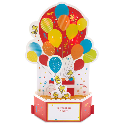 Peanuts® Snoopy Balloons Musical 3D Pop-Up Birthday Card With Light, 