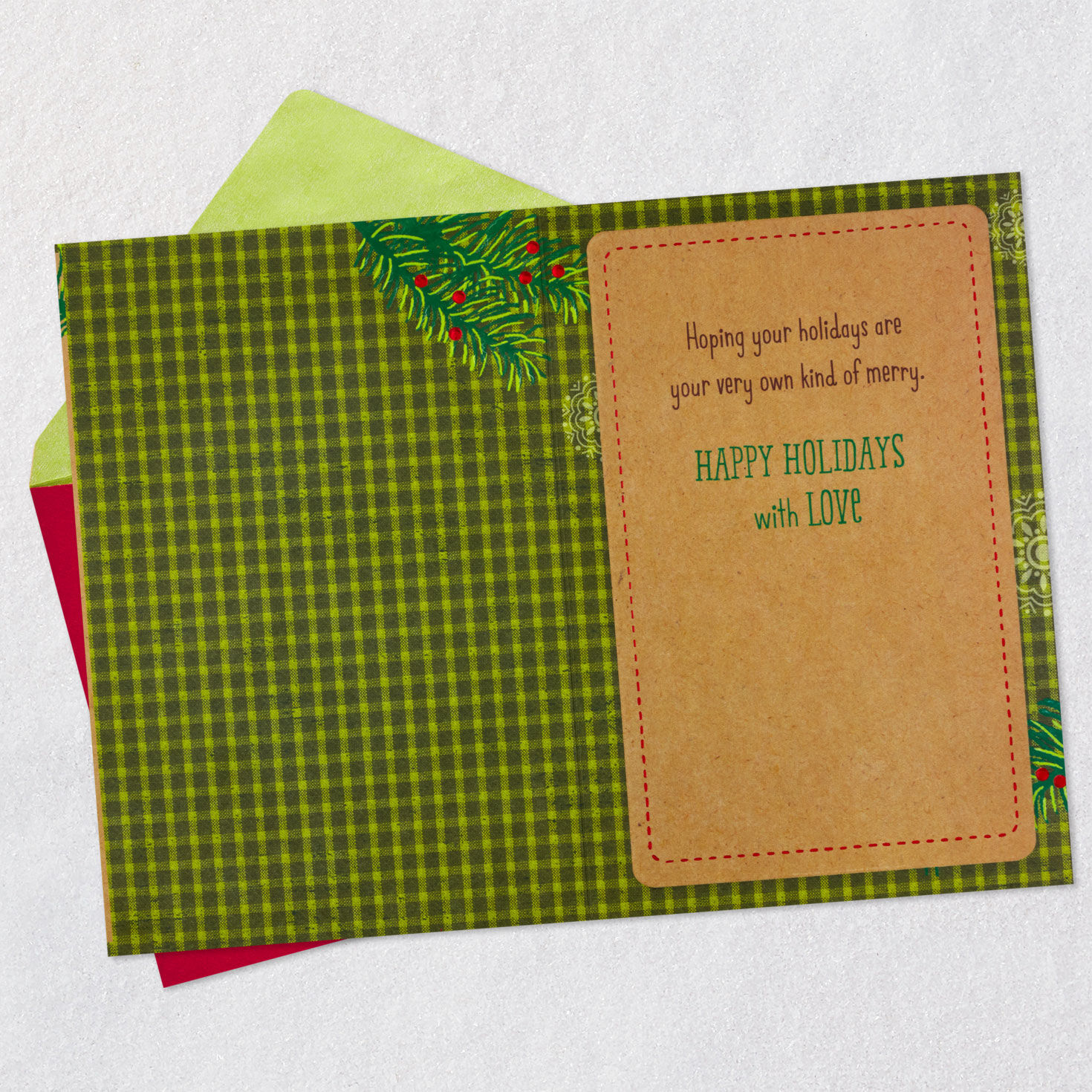 Hot Cocoa Mugs Brother and Sister-in-Law Holiday Card Open card with envelope image number 3