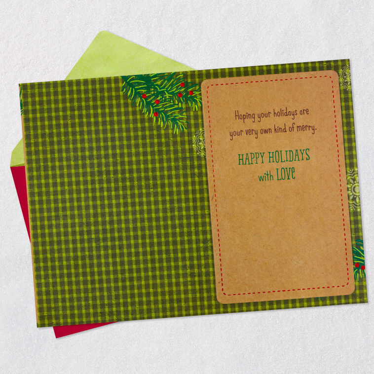 Hot Cocoa Mugs Brother and Sister-in-Law Holiday Card Open card with envelope image number 3