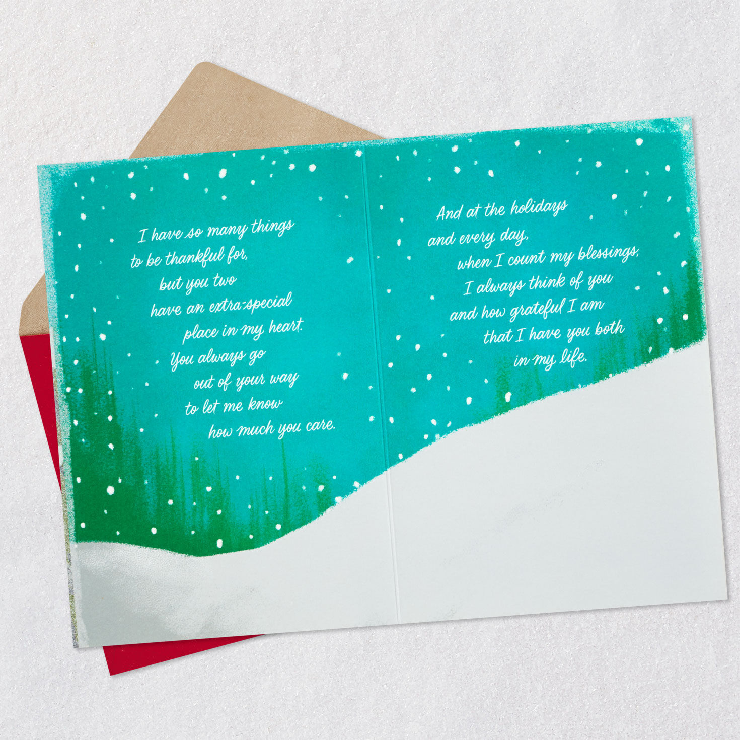 Cardinals Christmas Card for Daughter and Son-in-Law Open card with envelope image number 4