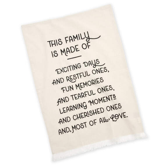 This Family Tan Fringed Tea Towel, 18x26, , large image number 2