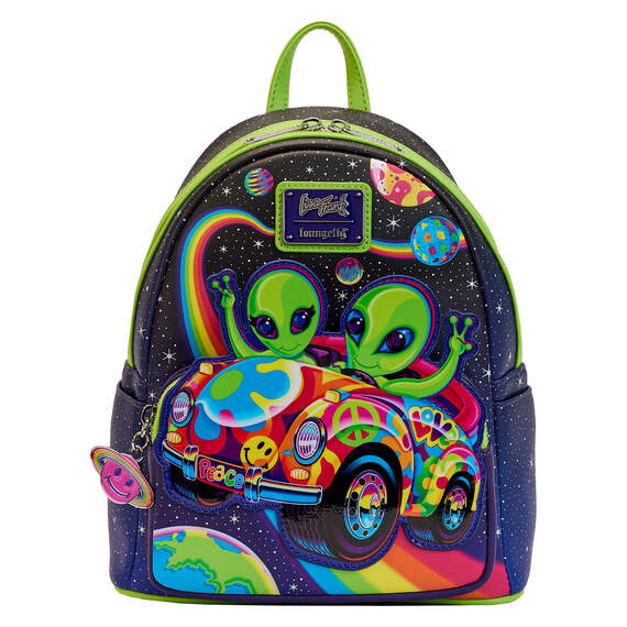 Loungefly Lisa Frank Cosmic Alien Ride Mini Glow Backpack, , large image number 1