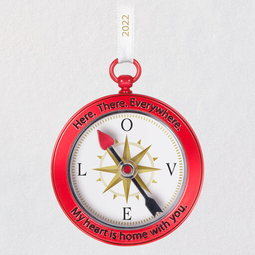My Heart Is Home With You Compass 2022 Metal Ornament, 