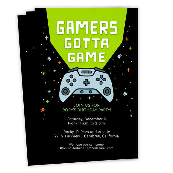 Video Gamer Birthday Invitation