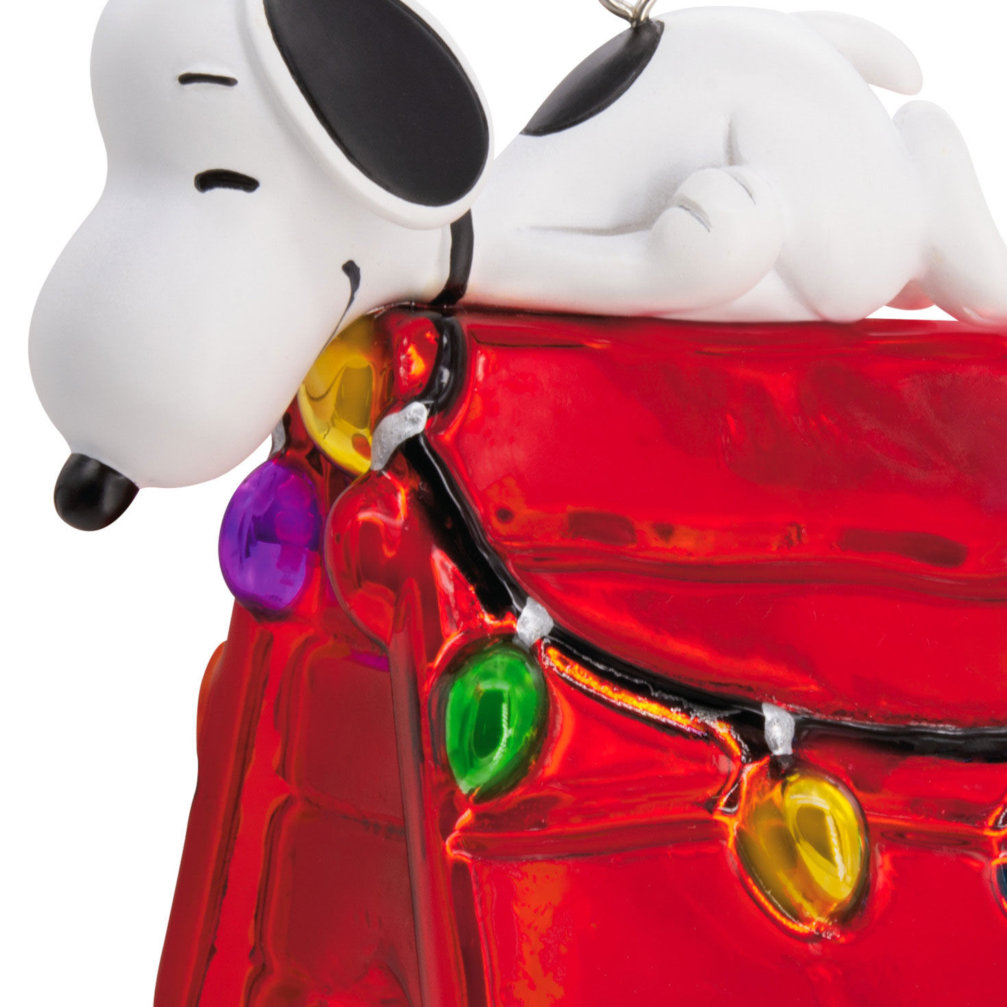 Peanuts&reg; Snoopy on Holiday Doghouse Blown Glass Hallmark Ornament, , large image number 4