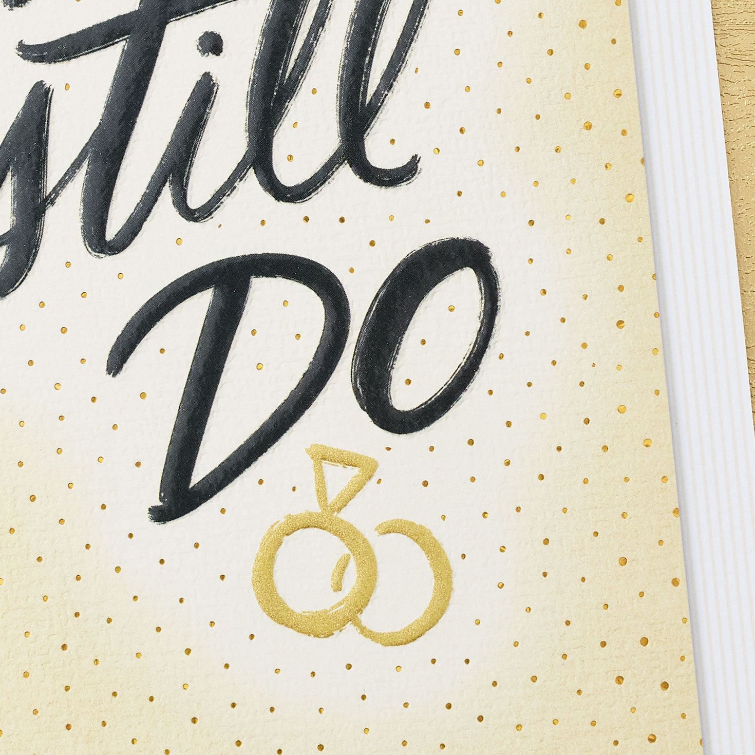 Ivory and Gold Rings Anniversary Card for Spouse Card Front Detail image number 5