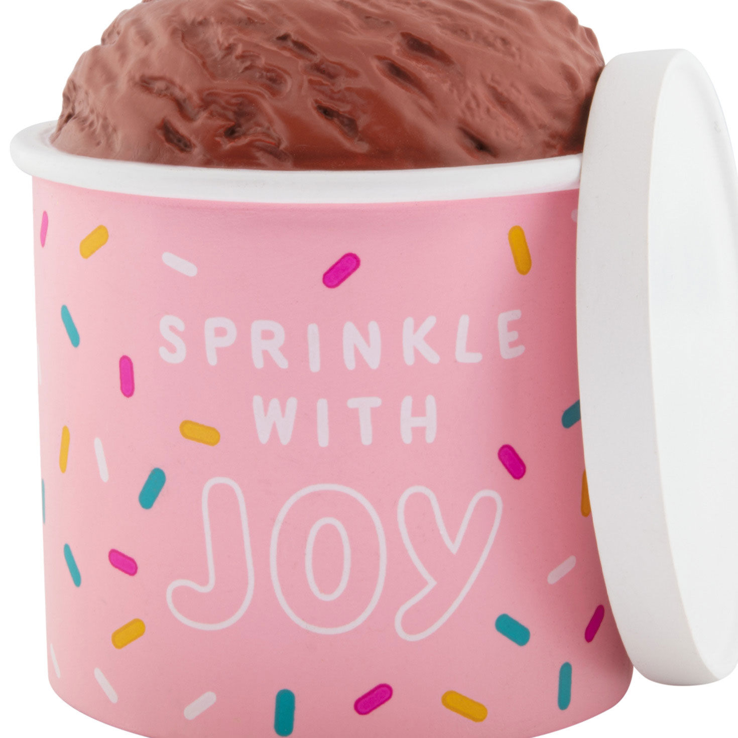 Chocolate Ice Cream in Pink Carton Christmas Ornament closeup view image number 5