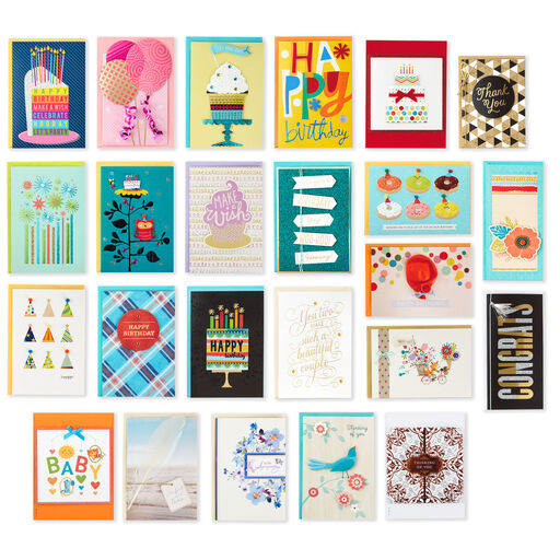Assorted Cards for All Occasions in Floral Organizer Box, Box of 24, 