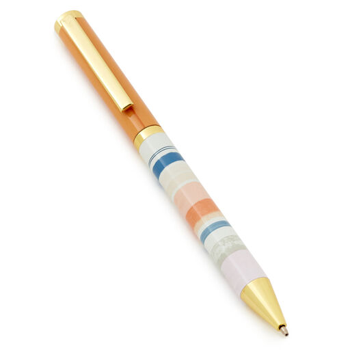 Peach and Pastel Striped Pen, 
