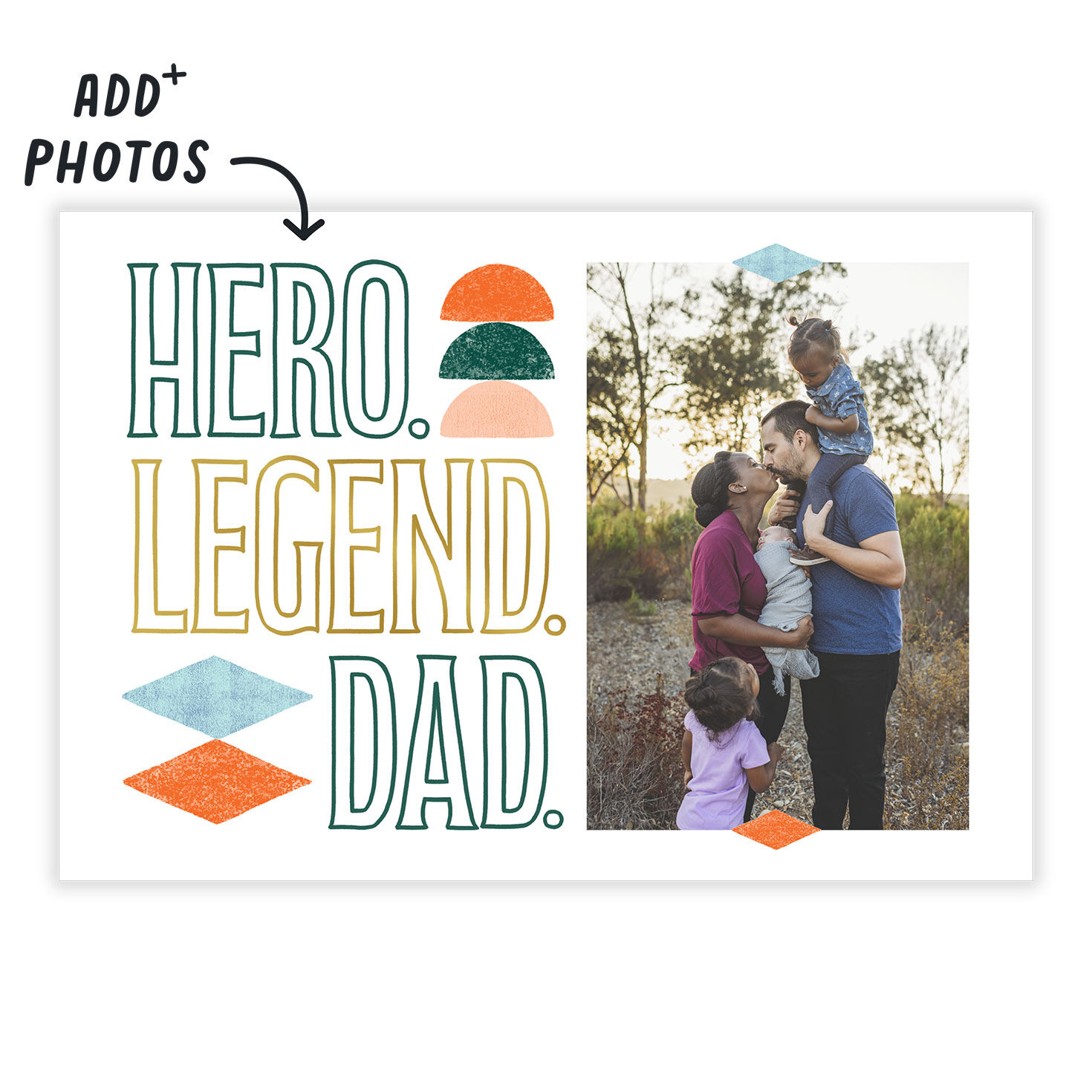 Bubble Letters Personalized Father's Day Card Card Front indicating personalization image number 2