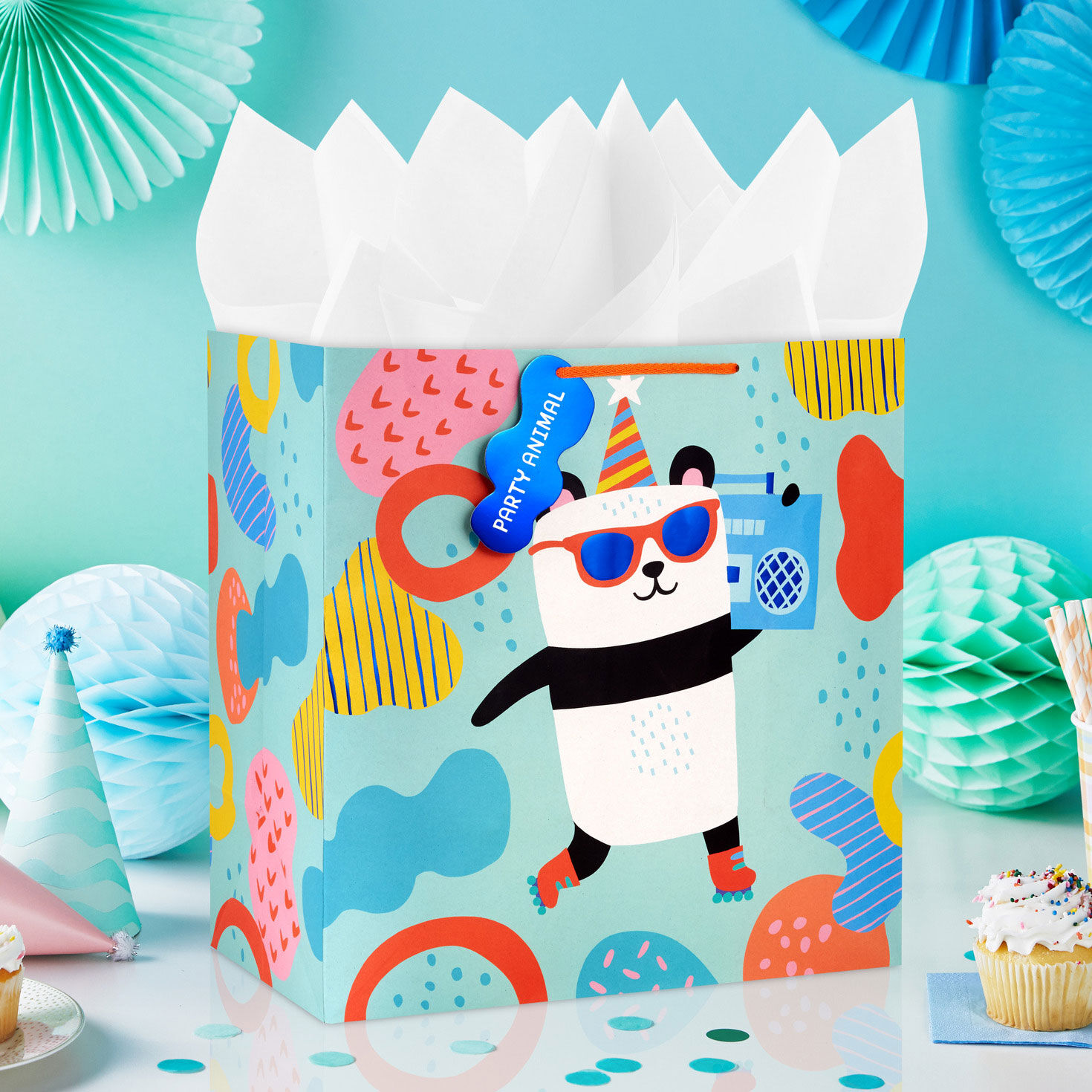 Roller-Skating Panda Extra-Deep Gift Bag In use image number 2