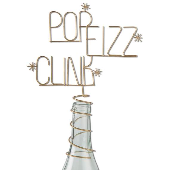 Pop Fizz Clink Sculpted Metal Wine Bottle Topper, , large image number 1