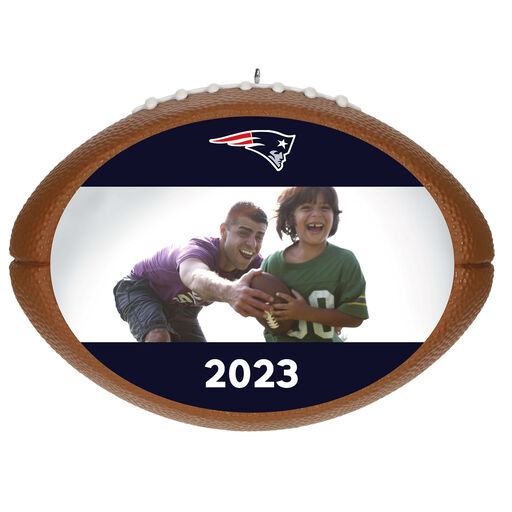 NFL Football New England Patriots Text and Photo Personalized Ornament, 