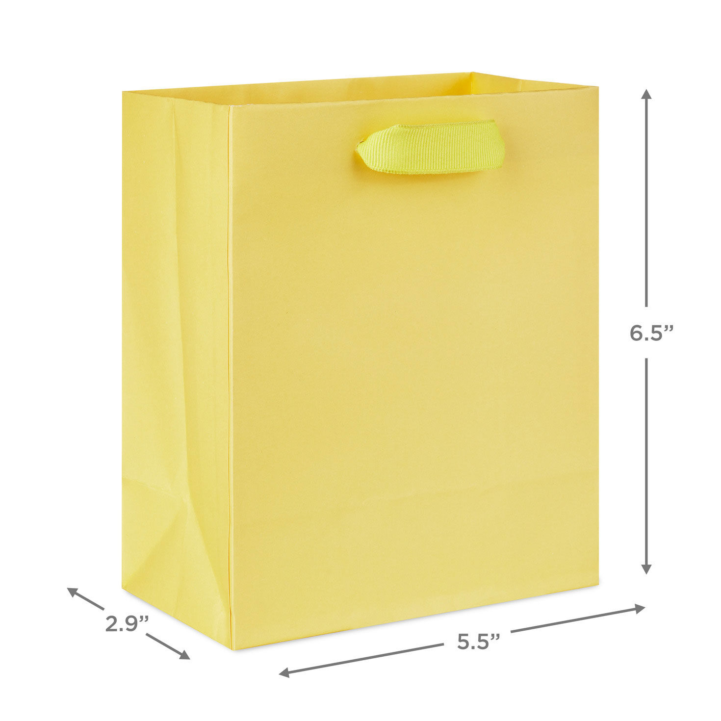 Solid Yellow Small Gift Bag measurement image number 3