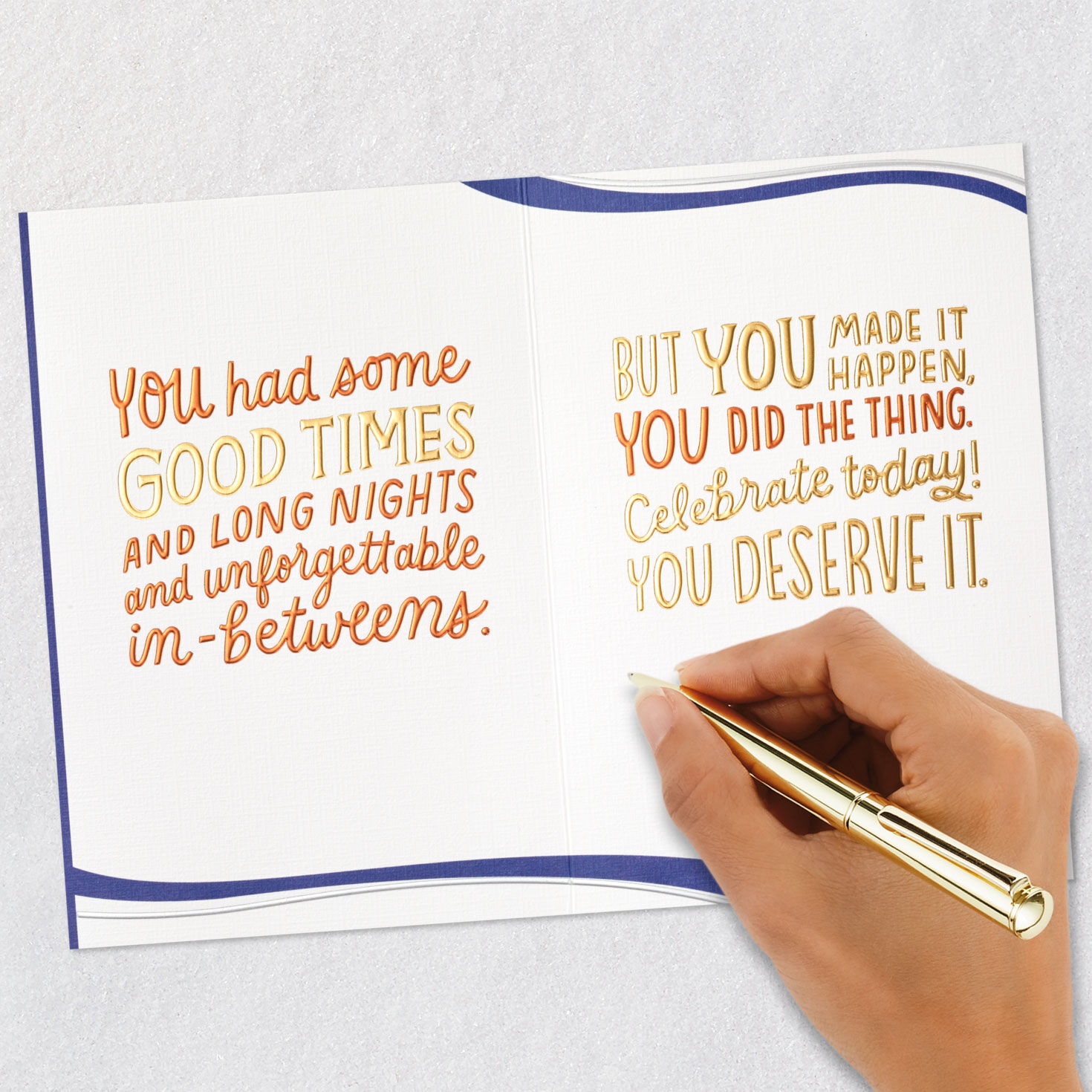 Colorful Lettering College Graduation Card Signing card image number 7