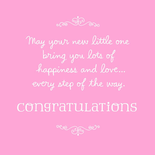 Every Step of the Way New Baby Girl Card, 