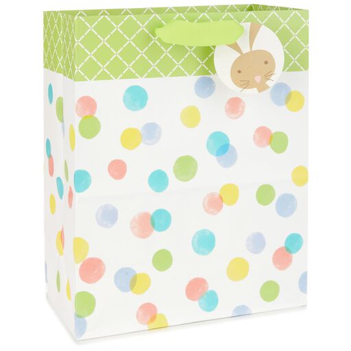 Pastel Dots and Bunny Tag Large Gift Bag, 13”, 