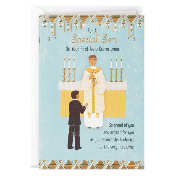 Son, God Will Always Be With You Religious First Communion Card, , large image number 1