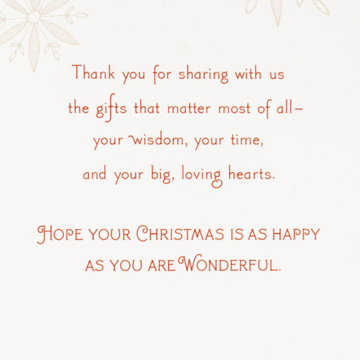 You're Wonderful Grandparents Christmas Card for Parents, 