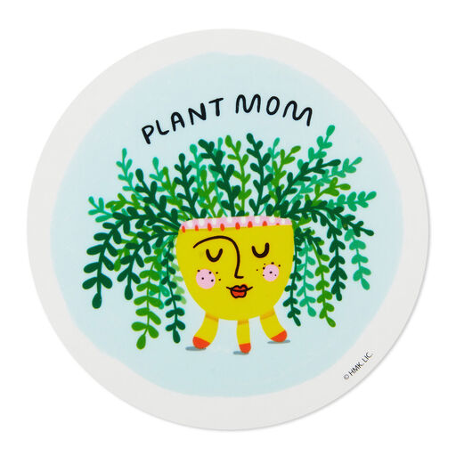 Plant Mom Round Vinyl Decal, 