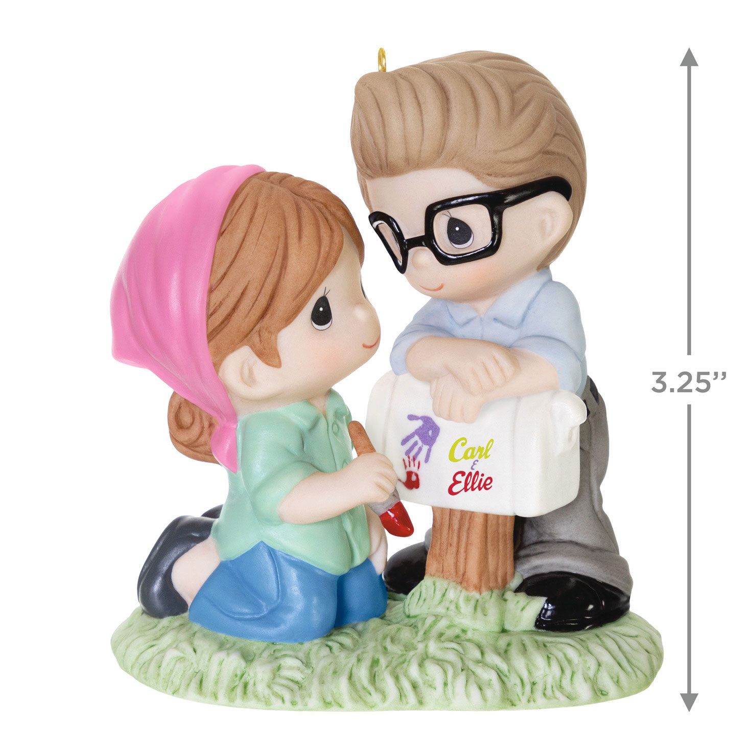 Carl and Ellie Painting Mailbox Keepsake Ornament measurement image number 3