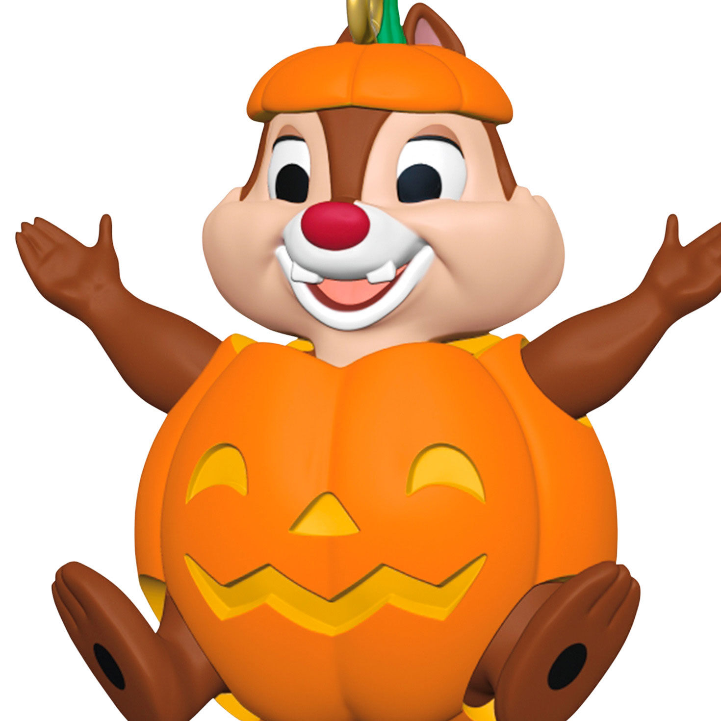 Chip and Dale in Pumpkin Costumes Keepsake Ornament upclose view image number 3