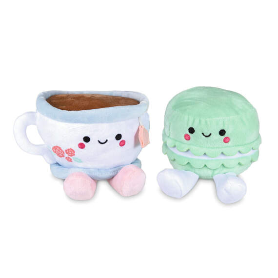 Better Together Teacup and Macaron Cookie Magnetic Plush Pair, 3.5"