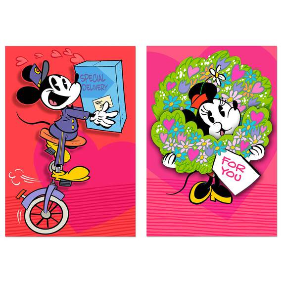 Disney Mickey and Minnie Valentine's Day Cards, Pack of 6, , large image number 1