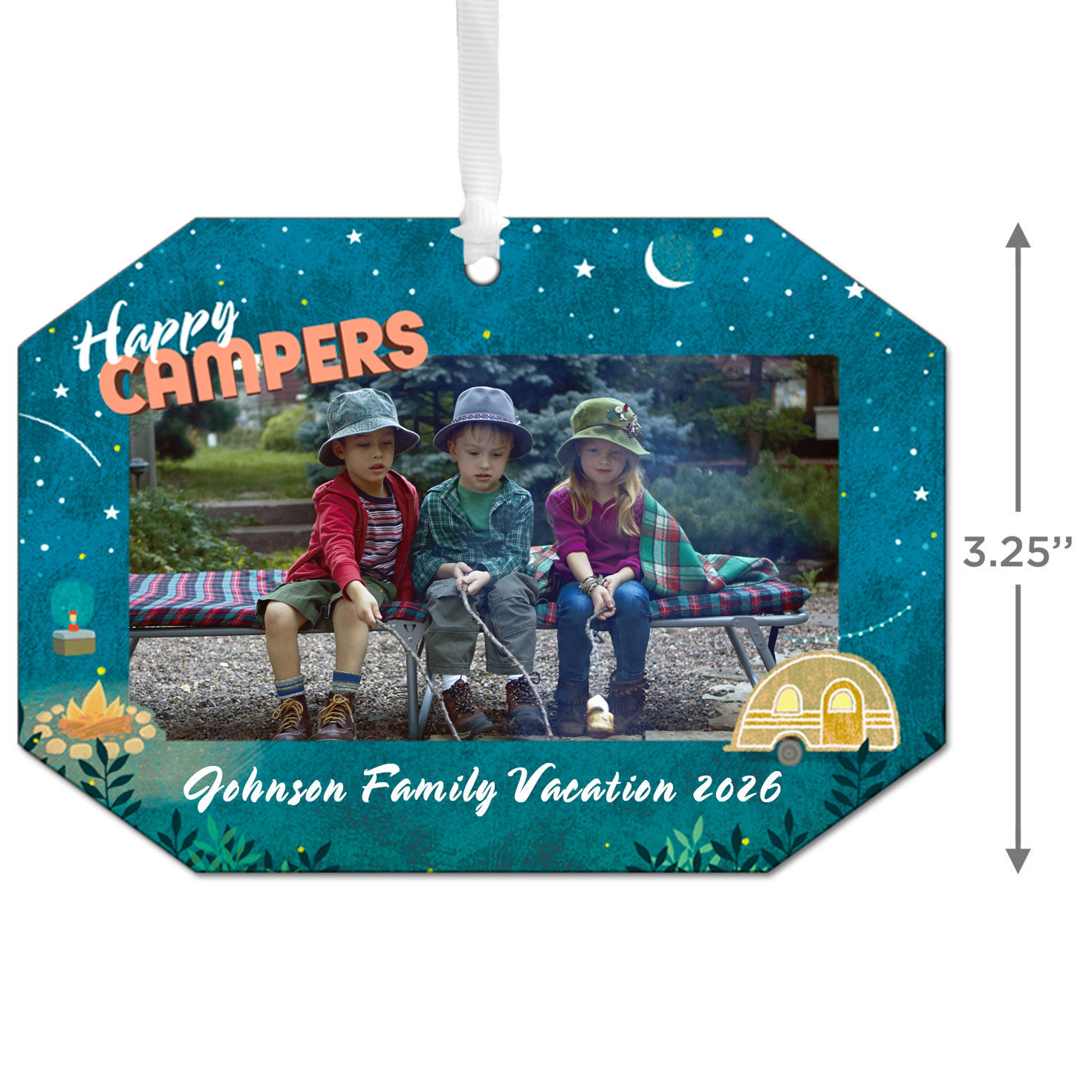 Camping Personalized Christmas Ornament measurement image number 3