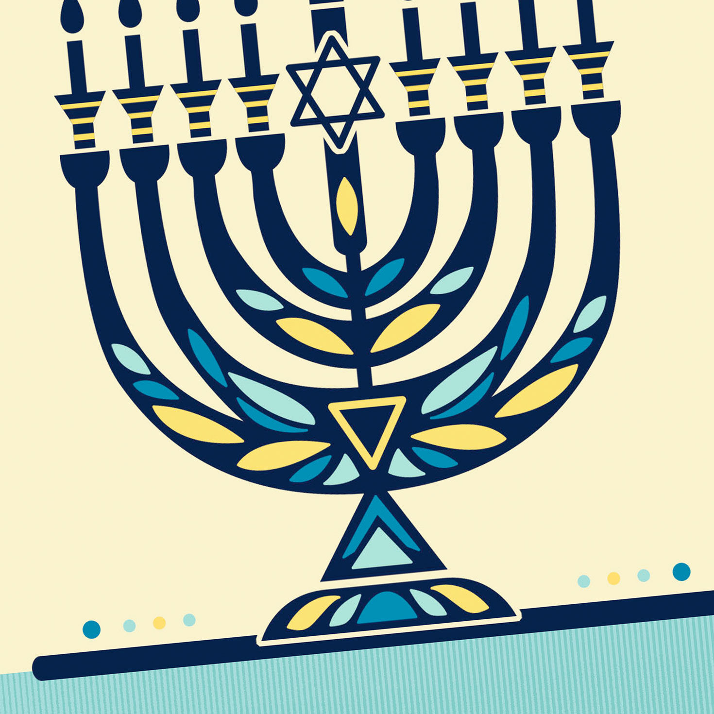 Star of David Menorah 99-cent Happy Hanukkah Card Card Front Detail image number 4
