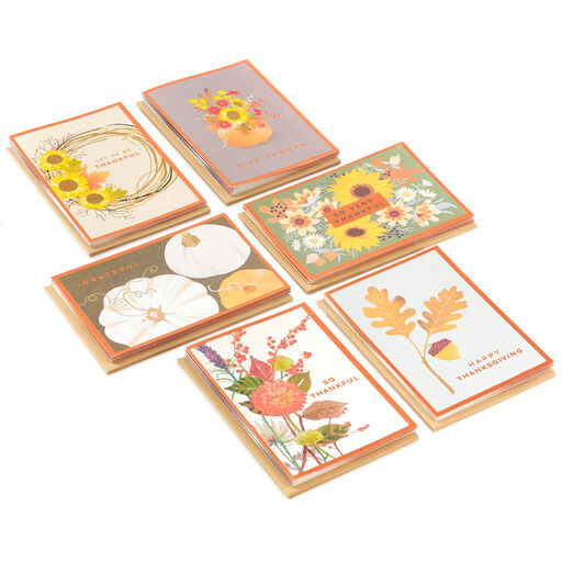 Fall Flowers Thanksgiving Cards Assortment, Pack of 36, 