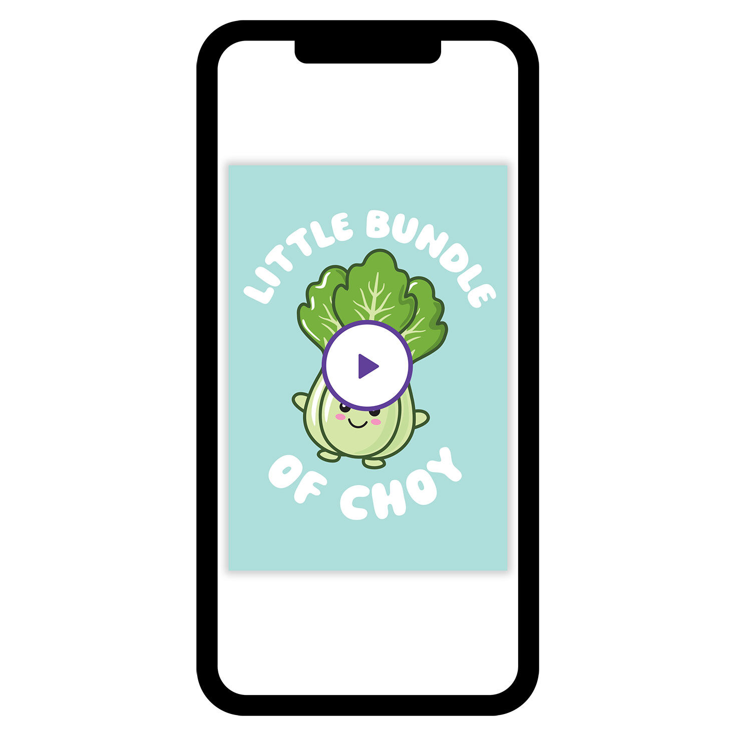 Smiling Choy Drawing Personalized Baby Card phone with card front image number 1